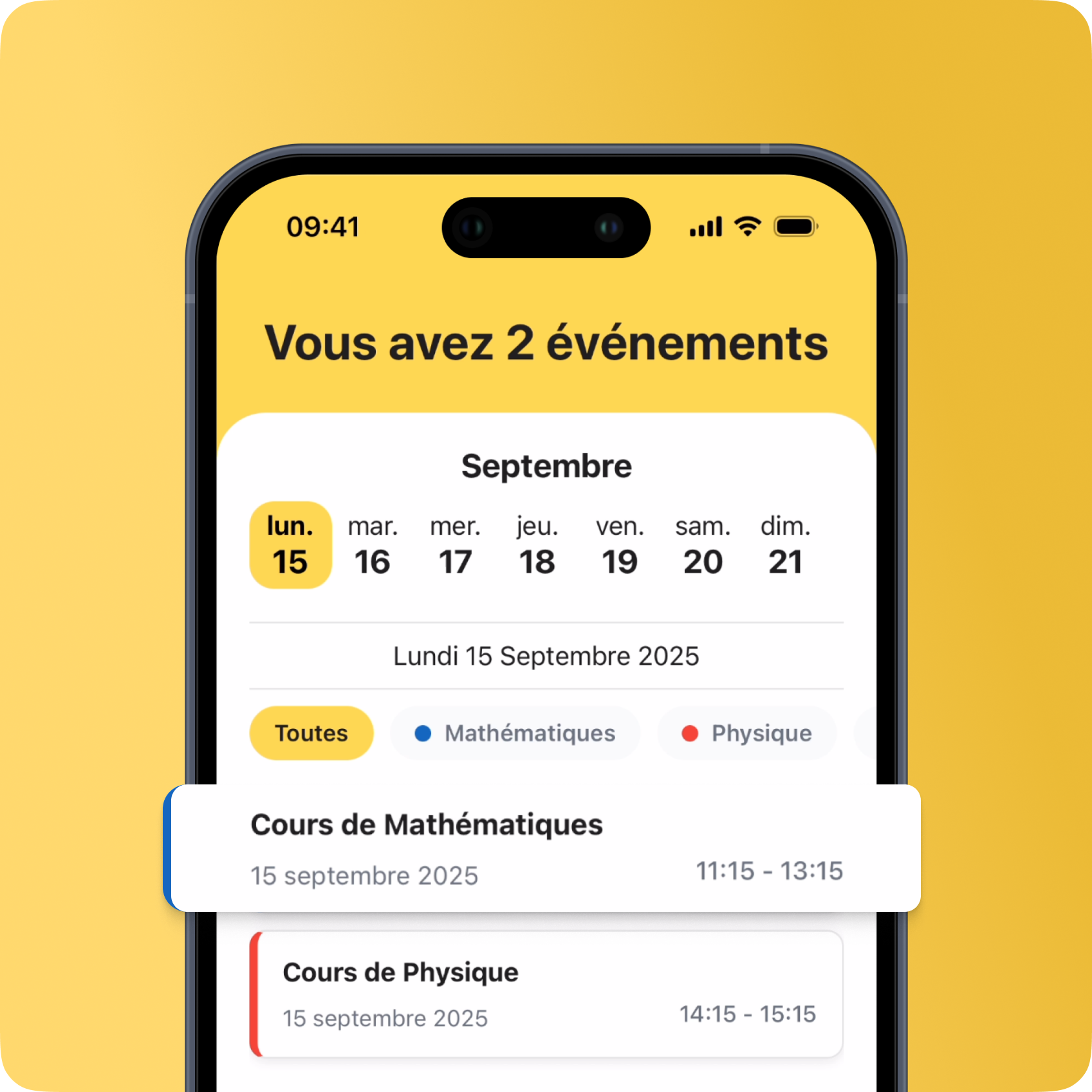 Illustration du calendrier intelligent